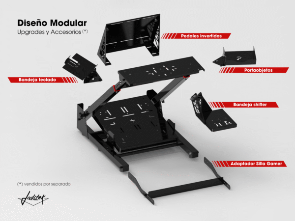 Soporte Regulable Racer X sin Bandeja para Palanca de Cambios - Imagen 3